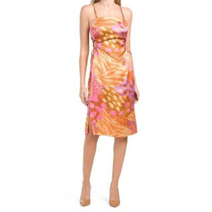 New - Christian Lacroix Dress, Orange & Pink, Size US S